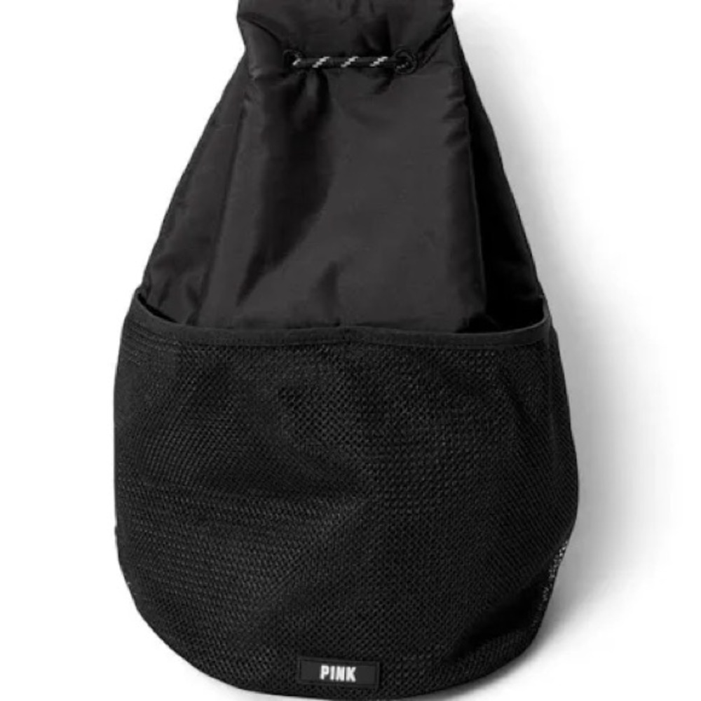 Victoria’s Secret Pink Black Drawstring Backpack - Picture 4 of 4